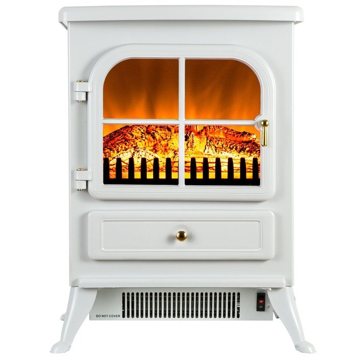FIREBIRD 15" Tempered Glass Freestanding Portable 1500W Adjustable 5200BTU 2 Setting Electric Bedroom Fireplace N2