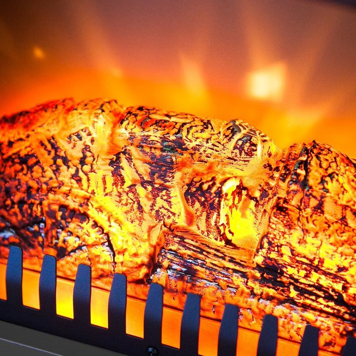 FIREBIRD 15" Tempered Glass Freestanding Portable 1500W Adjustable 5200BTU 2 Setting Electric Bedroom Fireplace N4