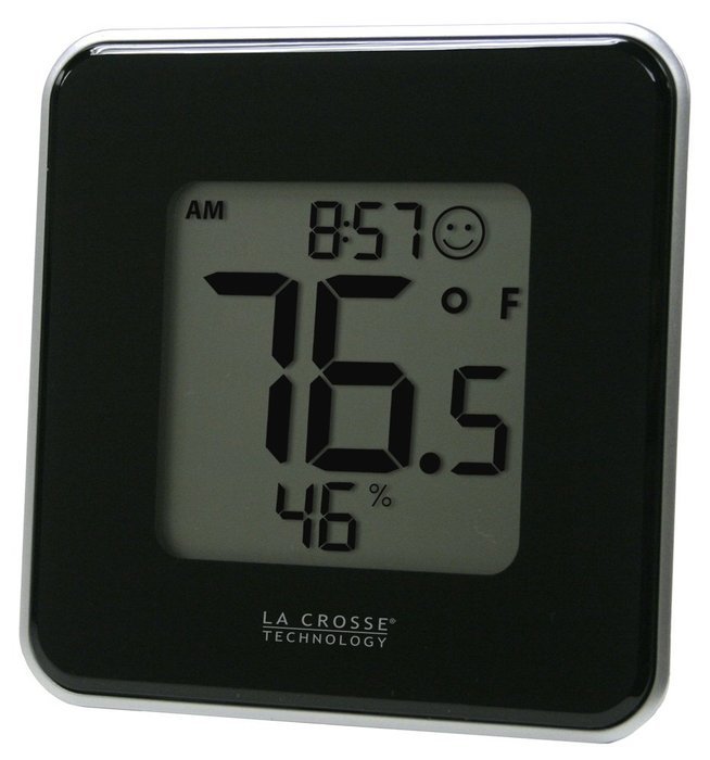 La Crosse Technology 302-604B Black Indoor Digital Thermometer & Hygrometer Station with MIN/MAX records & Comfort...