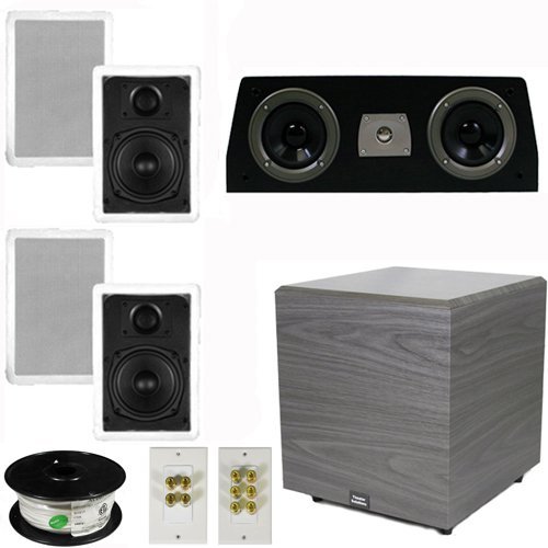Theater Solutions 5.1 Home Audio Speakers 4 Speakers, 1 Center, 12" Powered Sub and More TS50WC51SET6