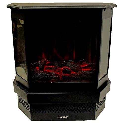 Portable 120V Electric Fireplace Stove 750/1500W Heater w/ Real Log Flame Effect N3