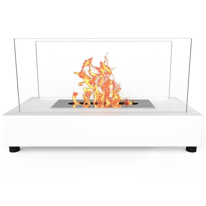 Elite Flame Avon Ventless Table Top Bio Ethanol Fireplace White N3