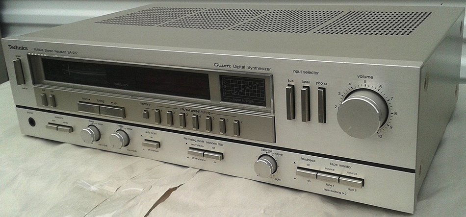 Vintage Technics SA-222 FM/AM Stereo Receiver With Built In Quartz Digital Synthesizer & RARE Battery Back Up...
