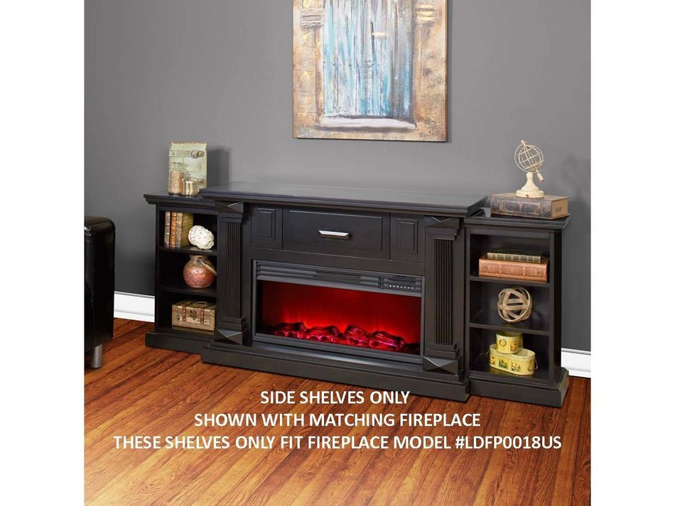 Lifesmart Lifelux FP0017-AC1 Side Shelves for Media Center Fireplace in Burnished Oak, 48" N2