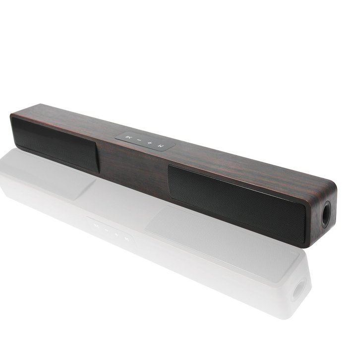 LONPOO 2.0 Ch Bluetooth Wooden Soundbar With Touch Screen Keys Support USB/AUX For LED TV/Smartphone/Computer/... N3