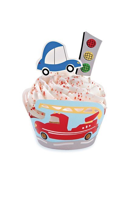 Wilton Wheels Cupcake Wraps'n Pix, 12 Count
