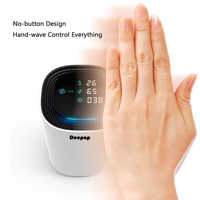 Deepop Hand-wave Control Intelligent Air Purifier Rich Ion Creater Semi Permanent Using Without Filter Air Condition... N4