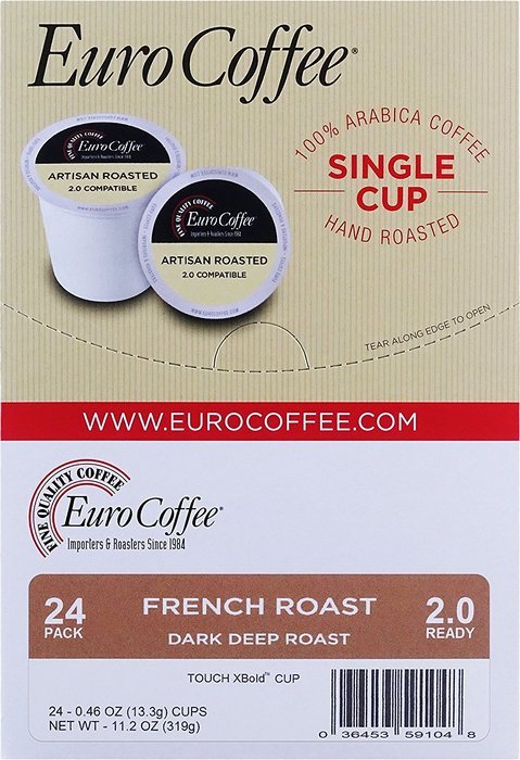 Euro Coffee Sumatra Mandehling, 24 Count Single-Serve K-Cup Keurig Compatible. Award Winning Artisan Coffee Roaster N17