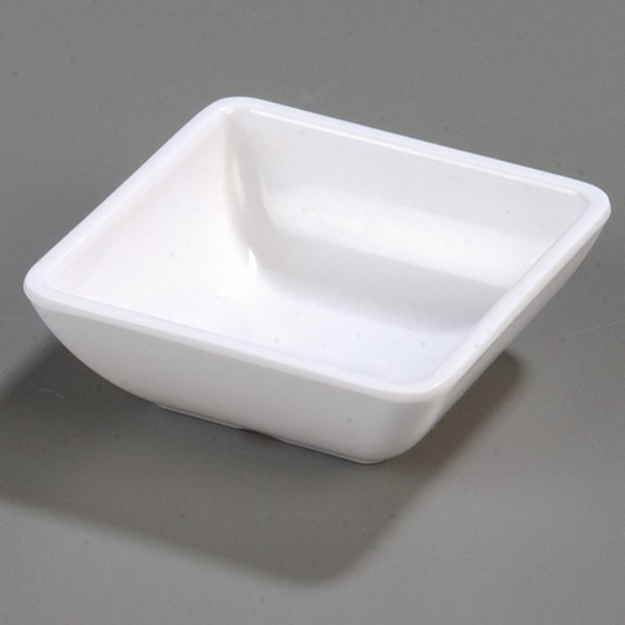 Carlisle 086002 Melamine Single Square Ramekin, 2-oz. Capacity, 2-3/4 x 2-3/4 x 1", White (Case of 48)