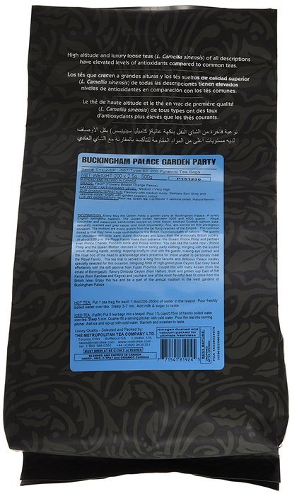 Metropolitan Tea 200 Count Pyramid Shaped Teabags, Buckingham Palace