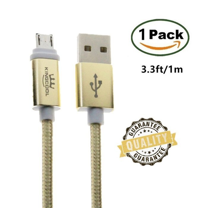 KingCool Micro USB Charge Cable 3 Pack 3.3 ft/1m Durable Braided Nylon V8 High Speed USB Data Transfer Cable Data... N6
