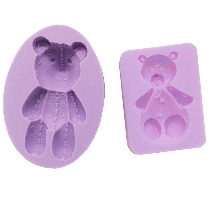 Funshowcase 2 Cute Bear Toy Candy Silicone Mold for Sugarcraft, Cake Decoration, Cupcake Topper, Chocolate, Fondant...