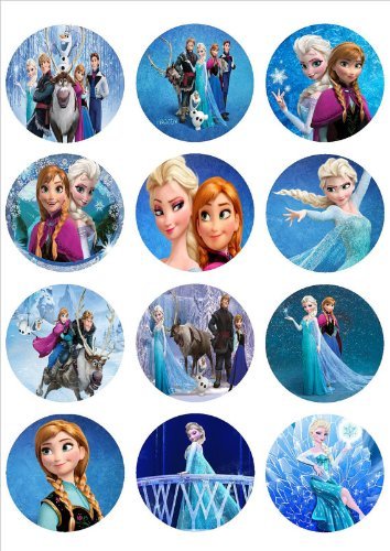 Edible Cupcake Toppers Elsa and Anna