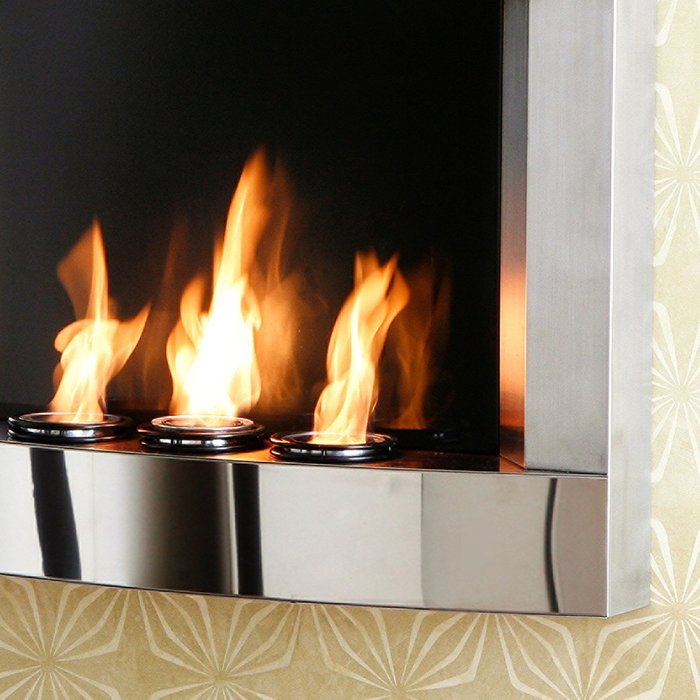 SEI Stainless Steel Wall Mount Fireplace N2