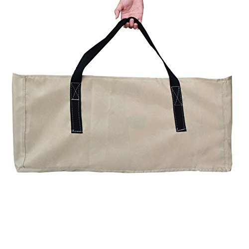 BEIGE Classic Veranda Fireplace Accessories Log Tote Jumbo Bag Firewood Carry Storage N2