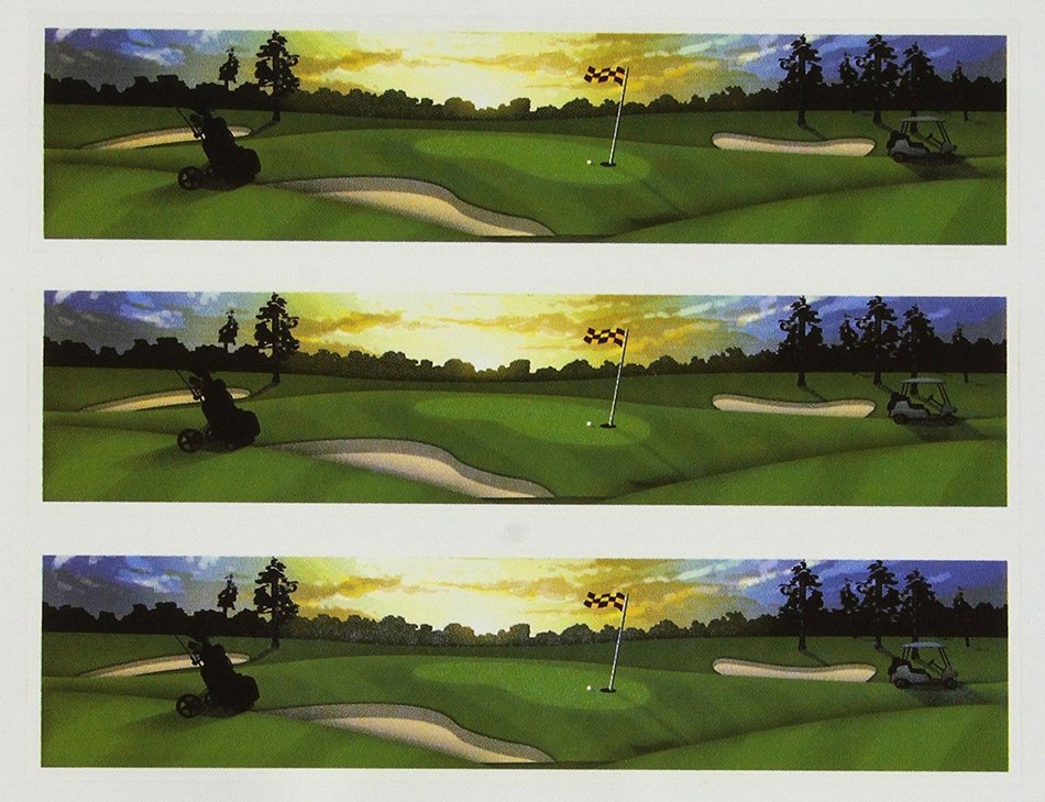 Lucks Edible Image Golf Scene (3 strips/pcs enough for a 9" cake)