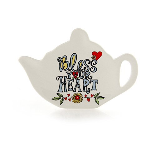 Enesco Our Name is Mud Tea Bag Holder by Lorrie Veasey, 3.375-Inch, Bless Your Heart