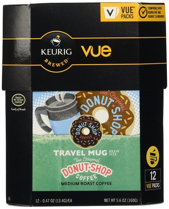 Coffee People Donut Shop Travel Mug Extra Bold Coffee, Vue Cups for Keurig Vue Brewers