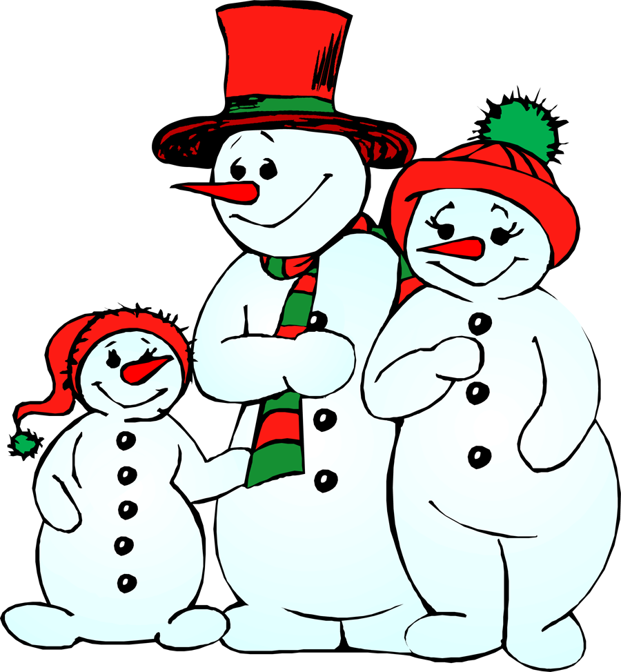 Family Of Snowman Christmas Clipart Free Image