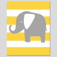cartoon elephant on a striped background