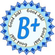 Award Medal B Plus Blue Clipart
