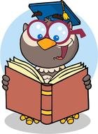 Clip art of reading owl