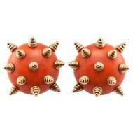 TIFFANY Coral Sea Urchin Earclips