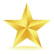 golden christmas star on white background