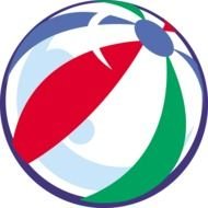 Clip art of colorful beach ball