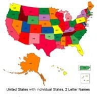 50 States Map With Names