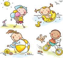 Summer Kids Illustrations darwing