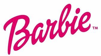 pink logo of Barbie