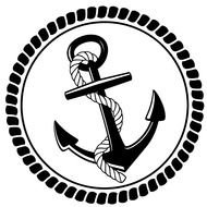 emblem with nautical anchor