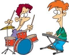 Cartoon Rock Band Clip Art drawing