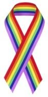 multi-colored ribbon on a black backgroun