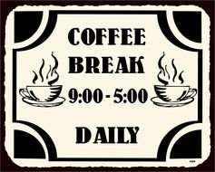 metal sign in a coffee shop