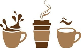 variety of coffee cups as a graphic illustration