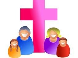 Christian Family Clip Art drawing