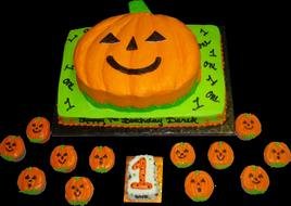 Ä°llustration of Pumpkin Halloween cake