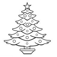 black and white picture of christmas tree