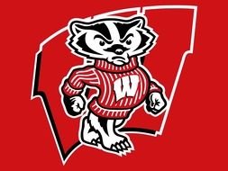red Wisconsin Badgers Logo drawing