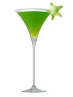 green Cocktail in tall glass, drawing