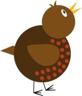 drawing of a brown chicken in computer graphics