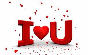 I Love You, red and white banner