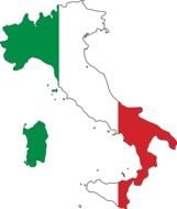 drawn map of Italy in flag color