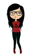 Girl with the black glasses clipart