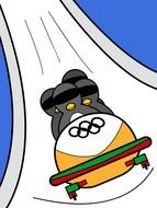 cartoon penguins do bobsleigh