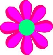 Pink Cartoon Flowers Clip Art N3