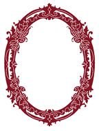 oval red flower frame