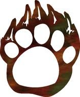 Clip art of Grizzly Bear Paw Print